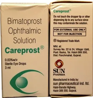 Careprost pills in a bottle